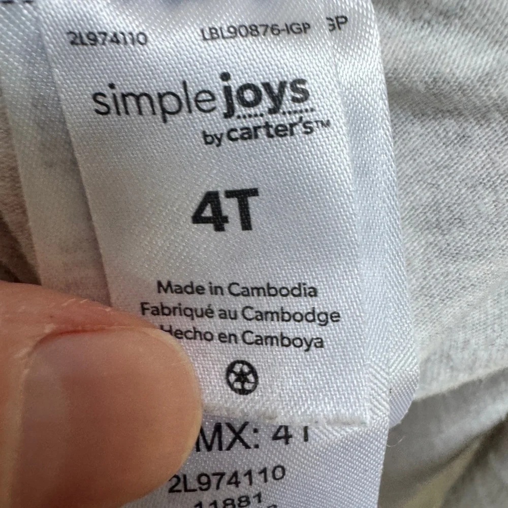 Simple Joys by Carter's 4T Girls Gray Elastic Waist Bike Gymnastics Shorts